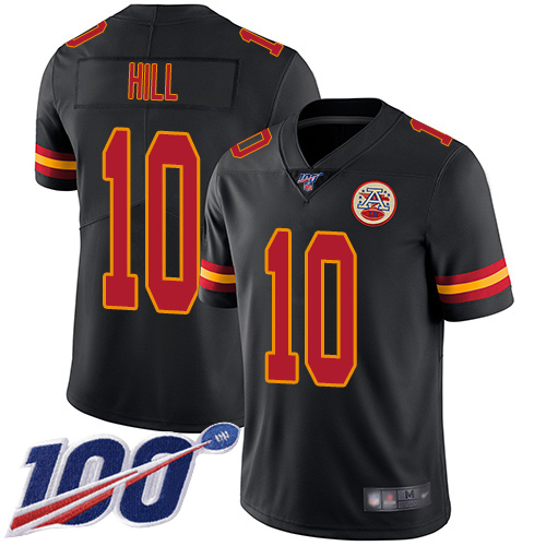 Youth Kansas City Chiefs #10 Hill Tyreek Limited Black Rush Vapor Untouchable 100th Season Football Nike NFL Jersey->youth nfl jersey->Youth Jersey
